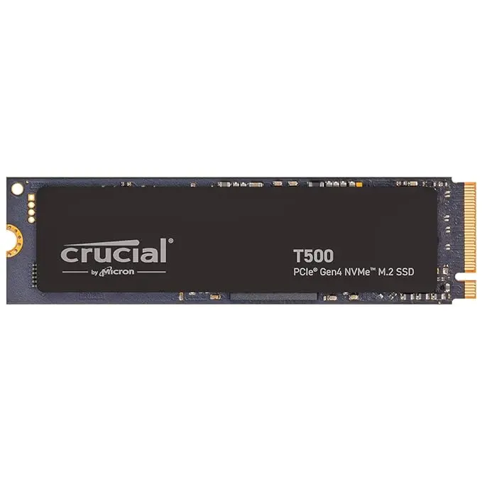 Crucial T500 500GB Gen4 NVMe M.2 Internal Gaming SSD, Up to 7200MB/s, Laptop & Desktop Compatible + 1mo Adobe CC All Apps - CT500T500SSD8 