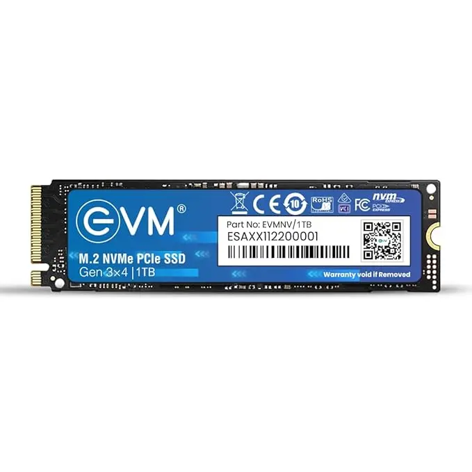 EVM 1TB Gen 3 NVMe (2280) Internal SSD - 2500MB/s Read - PCIe Gen 3x4-5-Year Warranty (EVMNV/1TB) 