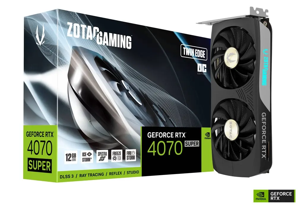 ZOTAC GAMING GeForce RTX 4070 SUPER Twin Edge OC 12GB GDDR6X ZT-D40720H-10M