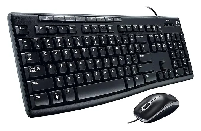 Logitech Media Set MK200 Full-Size Wired Keyboard and High-Definition Optical Mouse Set 