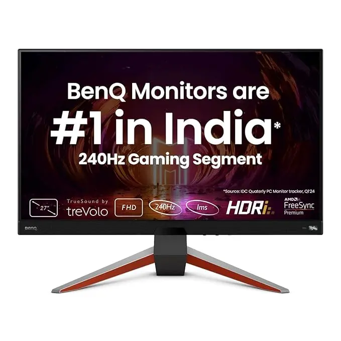 BenQ MOBIUZ EX270M 27" 240Hz 1ms MPRT IPS Full HD HDR Gaming Monitor | FreeSync Premium| Height Adjustment| 99% sRGB| 400nits| Black Equalizer| treVolo Speakers| HDMI| DP| USB 3.0 Hub (Metallic Grey)