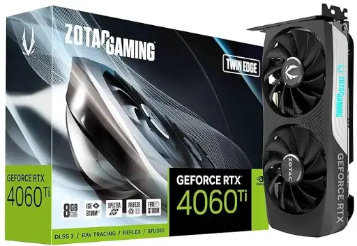 [BWZCGP1008] Zotac Gaming Geforce Rtx 4060 Ti Twin Edge 8Gb Gddr6 128Bit Pcie 4.0 Graphics Card With 2535Mhz Boost Clock, Spectra Lighting - ZT-D40610E-10M