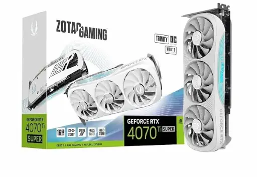 [BWZCGP1014] ZOTAC Gaming GeForce RTX 4070 Ti Super Trinity 16GB GDDR6X Graphics Card | 256-bit 21 Gbps Upto 2625 MHz GPU | 3 DP 1 HDMI PCI Express 4.0 16x Interface - ZT-D40730D-10P