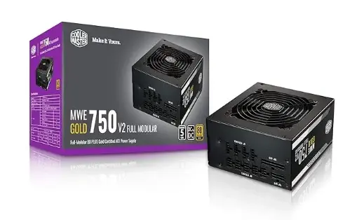 [BWCMC1003] Cooler Master MWE 750 Gold V2 Power Supply - Fully Modular | 80 Plus Gold Certified | 120mm HDB Fan | DC-to-DC Circuit Design | 2 EPS Connectors | 750 Watt 