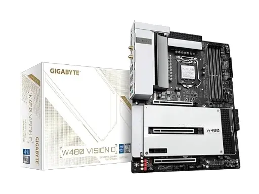 [BWGBMB1019] Gigabyte W480 Vision D (LGA 1200/Intel W480/ATX/Triple M.2/SATA 6Gb/s/USB 3.2 Gen 2/WiFi 6/Thunderbolt 3/ Multi-GPU Support/ECC Memory Support/Motherboard)