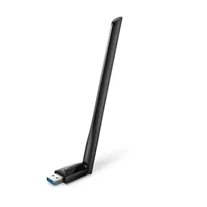 [BWTPLWA1001] TP-LINK AC1300 Archer T3U Plus High Gain USB 3.0 Wi-Fi Dongle, Wireless Dual Band MU-MIMO WiFi Adapter with High Gain Antenna, Supports Windows 11/10/8.1/8/7/XP/Mac OS (Black)